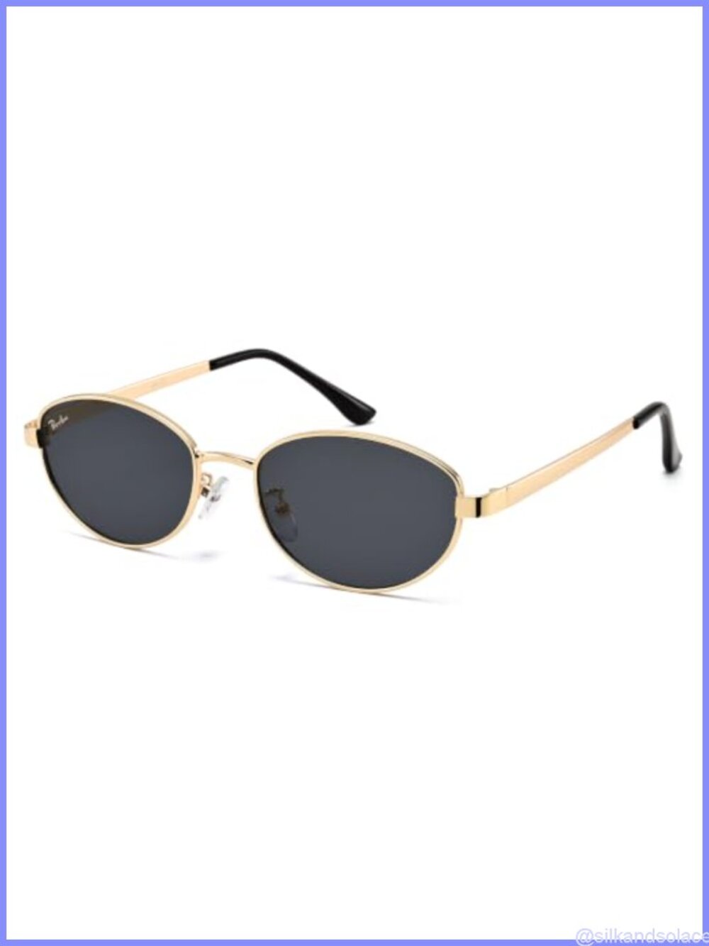 Retro Oval Polarized Sunglasses UV400 Metal Frame Women Fashion Shades